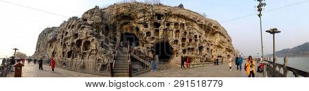 Luoyang, Henan/china- January 19, 2019:  Longmen Grottoes Is One Of The 3 Major Buddhist Caves Of Ch