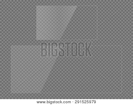 Set Of Rectangular 21x9, 16x9 Glass Plates. Light Effect For A Picture Or A Mirror. Beautiful Realis