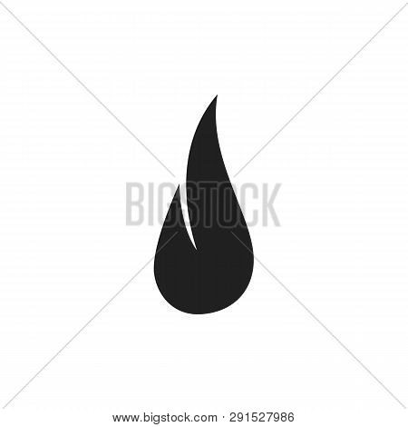 Simple Flat Flame Silhouette Company Logo Design In Minimal Style. Abstract Vector Fire Logotype For