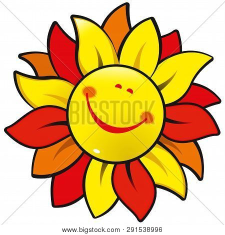 Isolated Icon Of A Smiling Sun With Rays