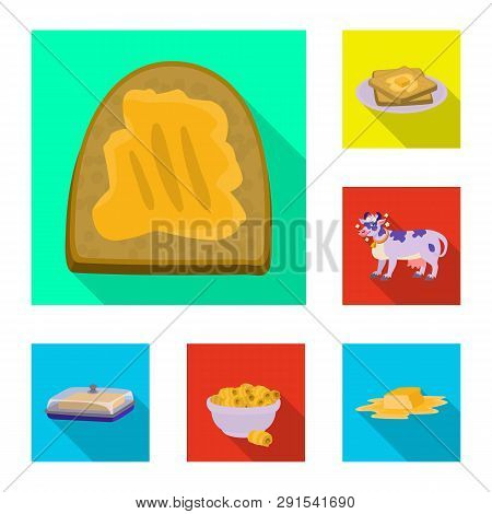 Vector Design Of Creamy And Product Icon. Collection Of Creamy And Farm Stock Symbol For Web.