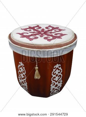 Tabula Kazakh Folk Musical Instrument Isolated On White Background. Clipping Path Included.