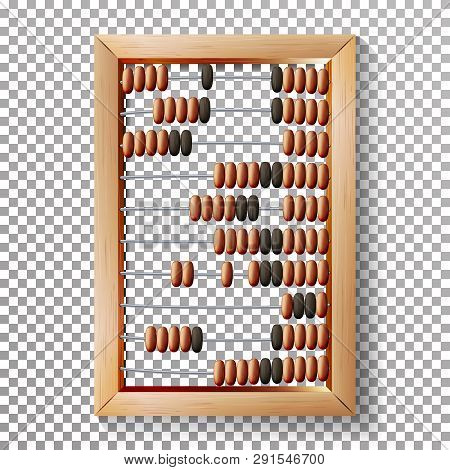 Abacus Set . Realistic Illustration Of Classic Wooden Old Abacus Long Before The Calculator. Arithme