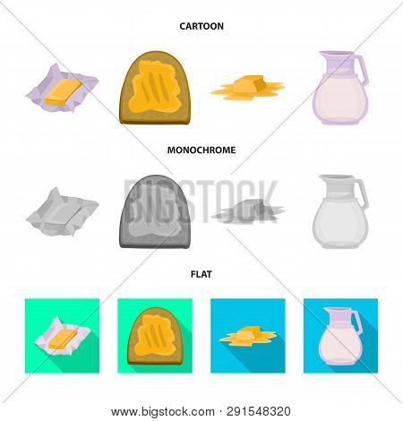 Isolated Object Of Creamy And Product Logo. Set Of Creamy And Farm Stock Symbol For Web.