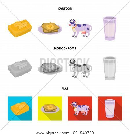 Isolated Object Of Creamy And Product Symbol. Set Of Creamy And Farm Stock Vector Illustration.