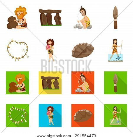 Vector Illustration Of Evolution  And Prehistory Symbol. Set Of Evolution  And Development  Vector I