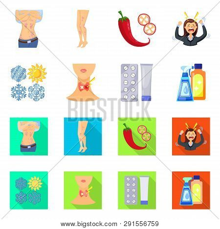 Vector Illustration Of Medical And Pain  Icon. Set Of Medical And Disease Vector Icon For Stock.