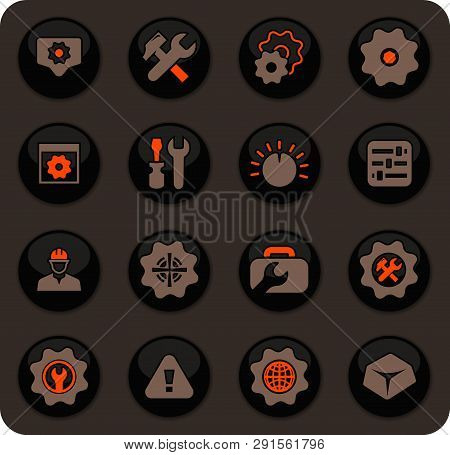 Setting Color Vector Icons On Dark Background For User Interface Design