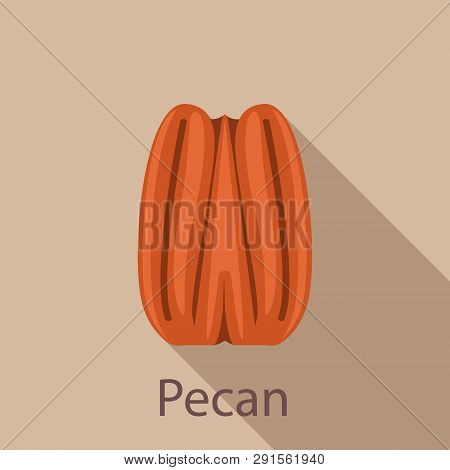 Pecan Icon. Flat Illustration Of Pecan Icon For Web Design