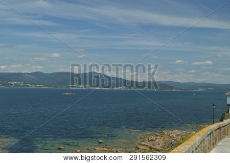 August 19, 2014. Porto Do Son, La Coruña, Galicia, Spain. Beautiful Views Of The Bay Of Puerto Del S