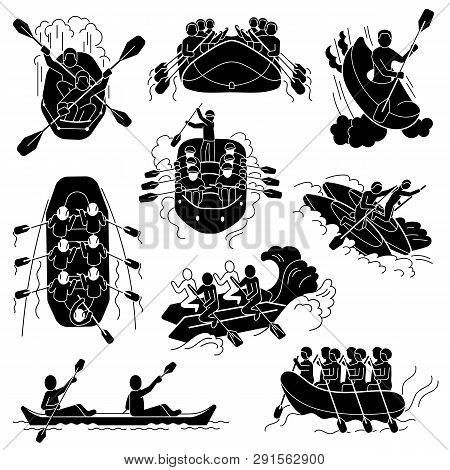 Rafting Icons Set. Simple Set Of Rafting Icons For Web Design On White Background