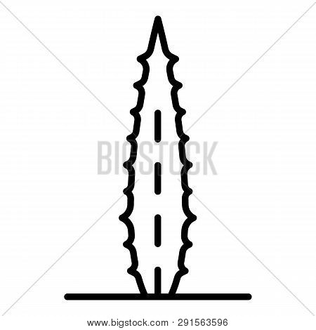 Aloe Vera Leaf Icon. Outline Aloe Vera Leaf Icon For Web Design Isolated On White Background