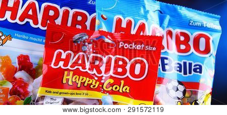 Packages Of Gummy Candies Produced By Haribo