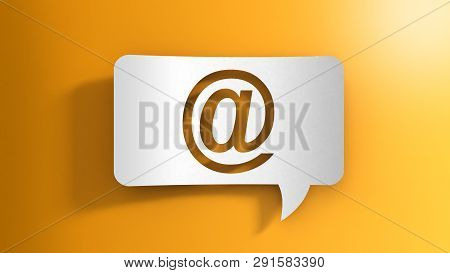 3d Illustration. Speech Bubble With E-mail Sign