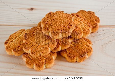 Corn Biscuit On Wooden Background