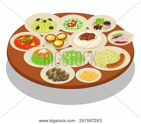 Smorgasbord Concept Banner. Isometric Banner Of Smorgasbord Concept For Web, Giftcard And Postcard