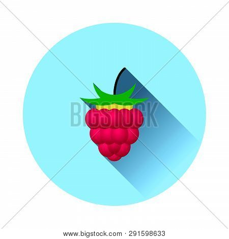 Flat Design Icon Of Raspberry In Ui Colors. Vector Illustration.