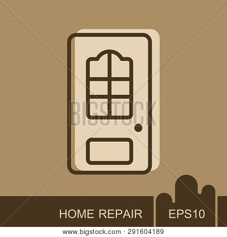 Interroom Door Icon. Construction, Repair And Building Vector Design And Illustration