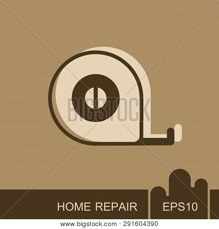 Tape Measure Icon. Construction, Repair And Building Vector Design And Illustration