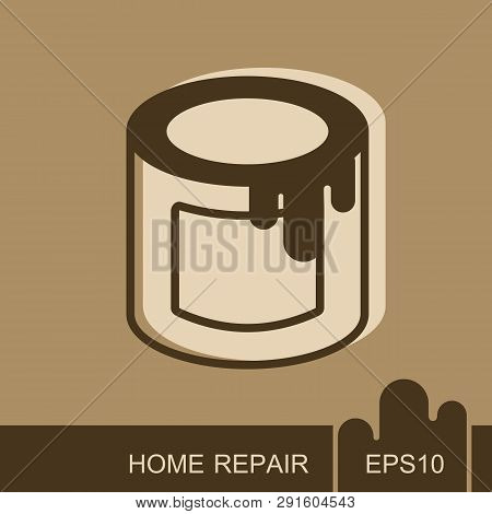Paint Bucket Icon. Construction, Repair And Building Vector Design And Illustration