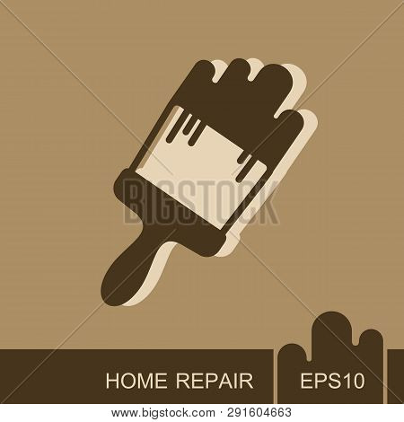 Paint Brush Icon. Construction, Repair And Building Vector Design And Illustration