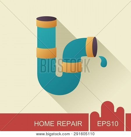 Plumbing Pipes Icon. Construction, Repair And Building Vector Design And Illustration