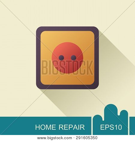 Electric Outlet Icon. Construction, Repair And Building Vector Design And Illustration