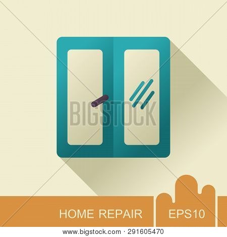 Window Icon. Casement Sign. Construction, Repair And Building Vector Design And Illustration