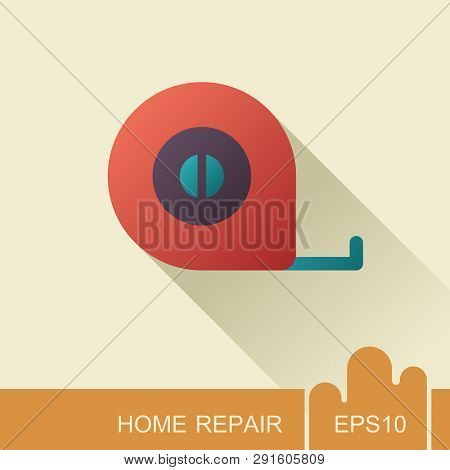 Tape Measure Icon. Construction, Repair And Building Vector Design And Illustration