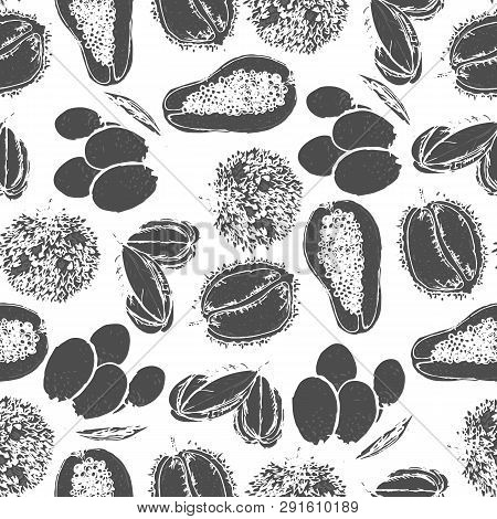 Fresh Frouit Tropical Vector Seamless Pattern Illustration