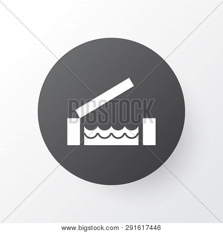 River Icon Symbol. Premium Quality Isolated Opening Bridge Ahead Element In Trendy Style.