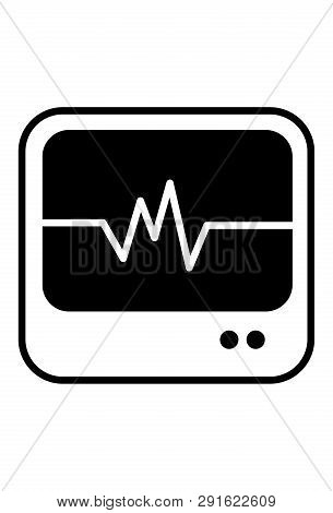 This Vector Image Shows A Ekg Line In Glyph Icon Design. It Is Isolated On A White Background.