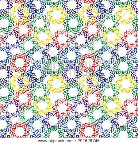 Vivid Colorful Repeating Flower Background. Seamless Pattern