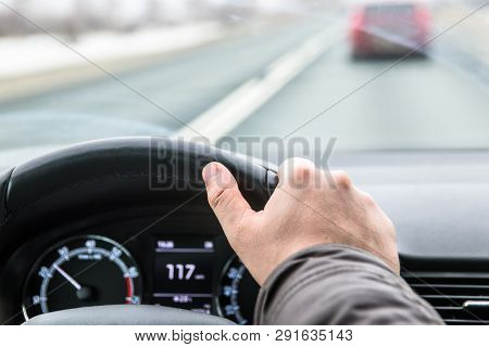 Hands On The Steering, Driving Car Over Speed Limit
