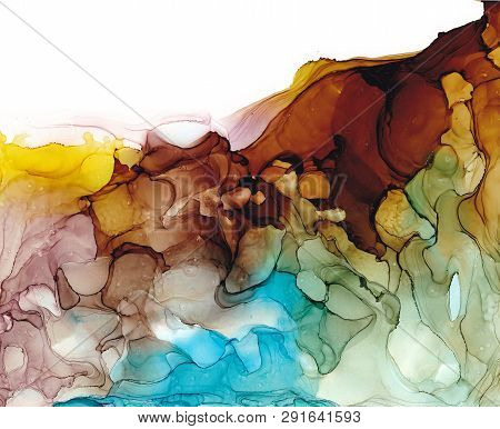 Alcohol Ink Air Texture. Fluid Ink Abstract Background. Art For Design