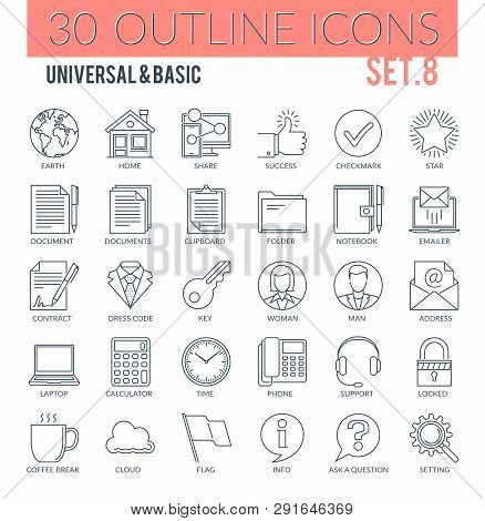 Set Of Universal And Basic Icons. Perfect For Use In: Website, Presentation, Promotional Materials, 