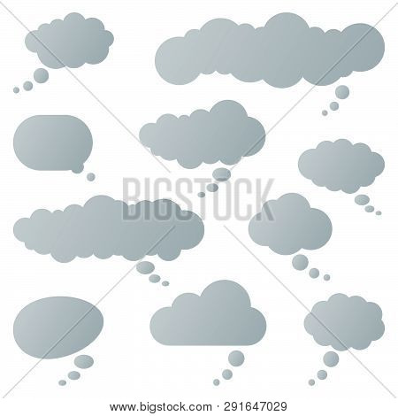 Collection Of Different Speech Bubbles And Thought Bubbles With Space For Text