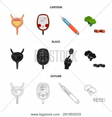 Isolated Object Of Diet And Treatment  Symbol. Collection Of Diet And Medicine Vector Icon For Stock