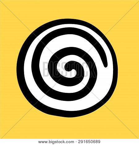 Black Spiral Hand Dranw Logotype In Cartoon Style Bright Colors