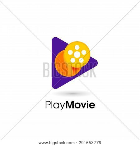 Play Movie Icon Design. Movie Vector Symbol Design