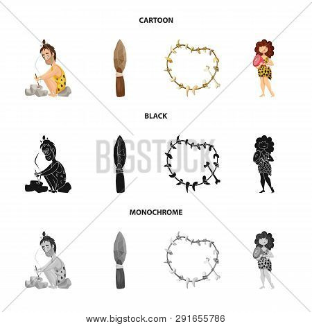 Vector Illustration Of Evolution  And Prehistory Logo. Set Of Evolution  And Development  Stock Vect