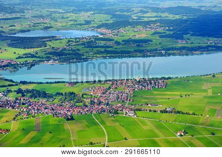 Picturesque Views From The Tegelberg Mountain, A Part Of Ammergau Alps, Located Nead Fussen Town