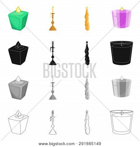 Isolated Object Of Relaxation And Flame Icon. Set Of Relaxation And Wax Vector Icon For Stock.