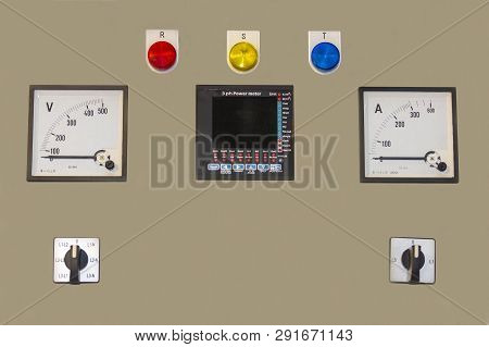 Electric Control Panel Cabinet Display Status Lamp Voltage Amp For Power Plant Or Factory