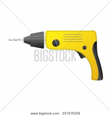 Electric Drill Machine Icon. Realistic Illustration Of Electric Drill Machine Icon For Web Design Is