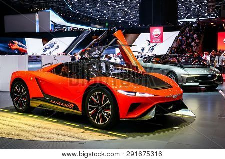 Geneva, Switzerland - March 10, 2019: Supercar Gfg Style Kangaroo Presented At The Annual Geneva Int