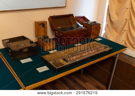Historical Museum Of Radio Popov In Kronstadt. 17 March 2019 St. Petersburg, Kronstadt Russia. Inter