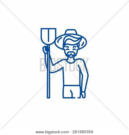 Agronomist Line Icon Concept. Agronomist Flat  Vector Symbol, Sign, Outline Illustration.