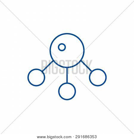 Atom, Molecula Line Icon Concept. Atom, Molecula Flat  Vector Symbol, Sign, Outline Illustration.