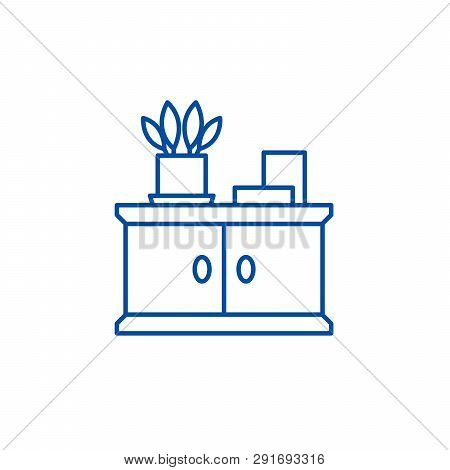 Bathroom Cabinet Line Icon Concept. Bathroom Cabinet Flat  Vector Symbol, Sign, Outline Illustration
